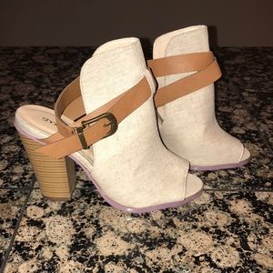 Cream booties *never worn*